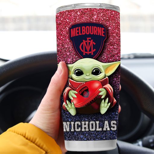 Personalized AFL Melbourne Baby Yoda Tumbler – CoolGift99