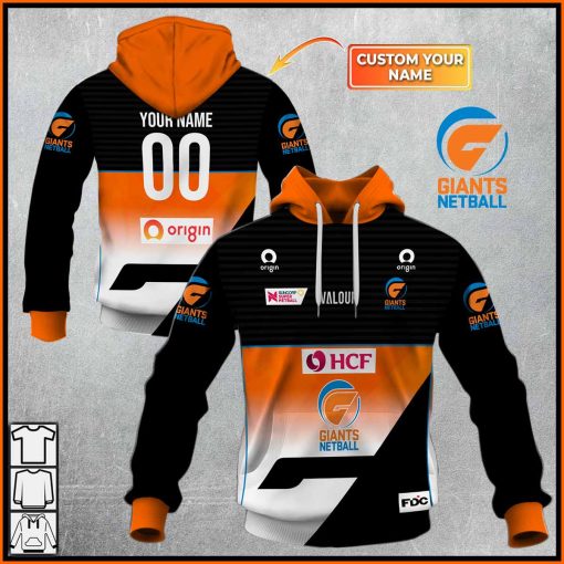 Personalized Netball Giants Jersey Style Hoodie, T Shirt, Zip Hoodie, Sweatshirt | CoolGift99