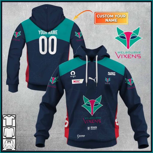 Personalized Netball Melbourne Vixens Jersey Style Hoodie, T Shirt, Zip Hoodie, Sweatshirt | CoolGift99