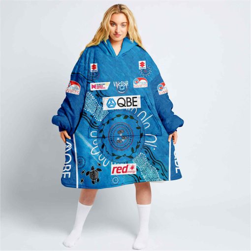 Personalized Netball New South Wales Swifts Indigenous Oodie, Flanket, Blanket Hoodie, Snuggie | CoolGift99