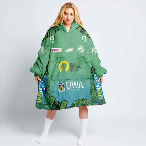 Personalized Netball West Coast Fever Indigenous Oodie, Flanket, Blanket Hoodie, Snuggie | CoolGift99