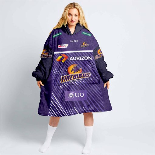 Personalized Netball Queensland Firebirds Oodie, Flanket, Blanket Hoodie, Snuggie | CoolGift99