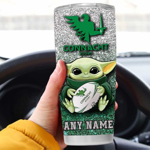 Personalized IRFU CONNACHT Rugby Baby Yoda Tumbler – CoolGift99