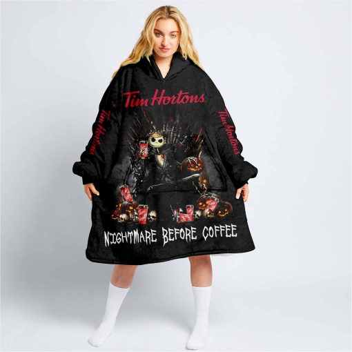 Personalized Tim Hortons Jack – Nightmare Before Coffee – Oodie, Flanket, Blanket Hoodie, Snuggie | CoolGift99