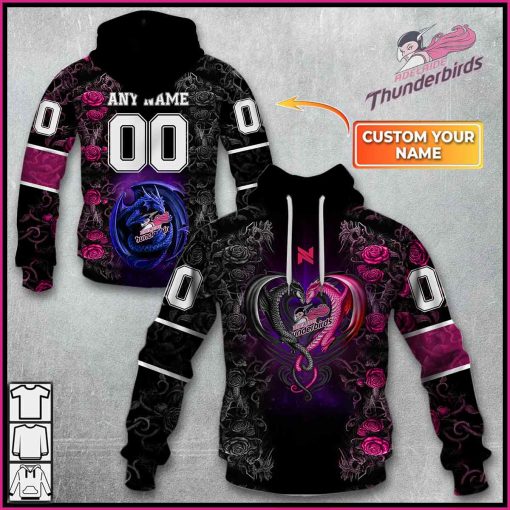 Personalized Netball AU Adelaide Thunderbirds Rose Dragon Hoodie | CoolGift99