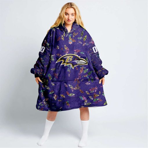 Personalized NFL Baltimore Ravens Oodie, Flanket, Blanket Hoodie, Snuggie | CoolGift99