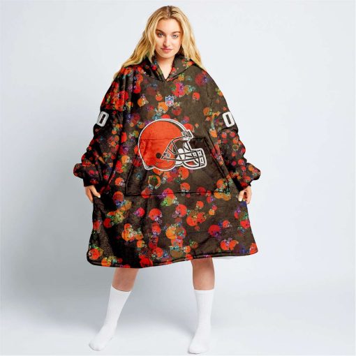 Personalized NFL Cleveland Browns Oodie, Flanket, Blanket Hoodie, Snuggie | CoolGift99