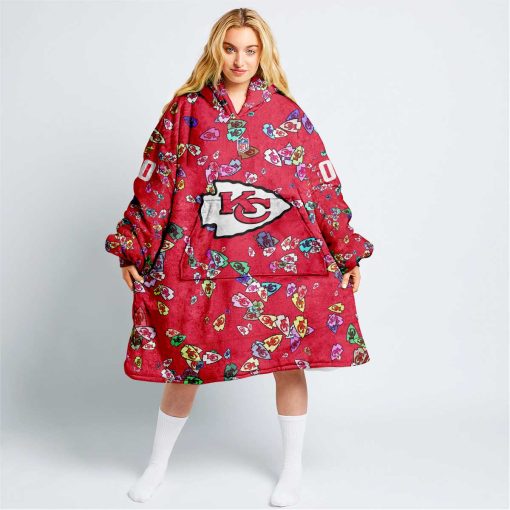 Personalized NFL Kansas City Chiefs Oodie, Flanket, Blanket Hoodie, Snuggie | CoolGift99