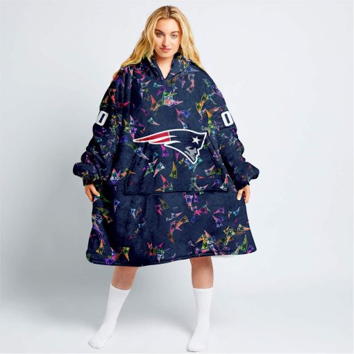 Personalized NFL New England Patriots Oodie, Flanket, Blanket Hoodie, Snuggie | CoolGift99
