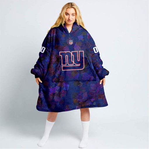 Personalized NFL New York Giants Oodie, Flanket, Blanket Hoodie, Snuggie | CoolGift99
