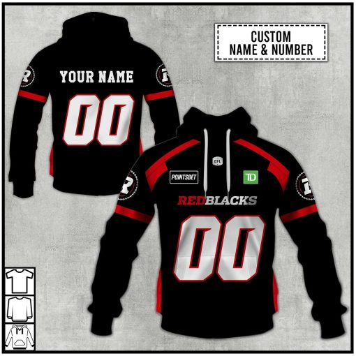 Personalized CFL Ottawa Redblacks Jersey 2022 Hoodie | CoolGift99