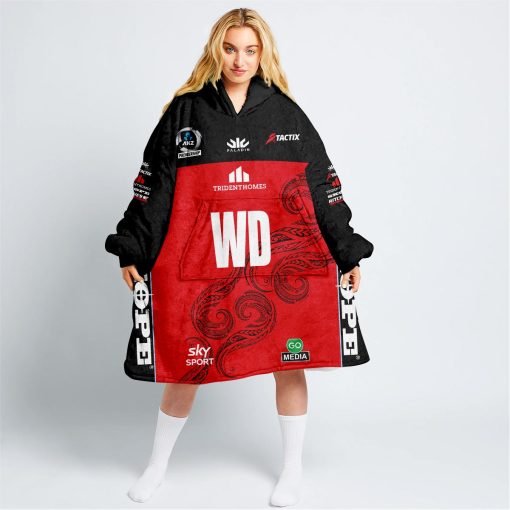 Personalized Netball New Zealand ANZ Mainland Tactix Oodie, Flanket, Blanket Hoodie, Snuggie | CoolGift99