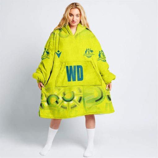 Personalized Netball Australia Diamonds Yellow  Oodie, Flanket, Blanket Hoodie, Snuggie | CoolGift99