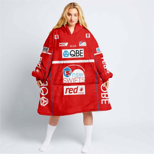 Personalized Netball AU New South Wales Swifts Oodie, Flanket, Blanket Hoodie, Snuggie V2 | SuperGift99