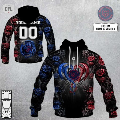 Personalized CFL Montreal Alouettes Rose Dragon V3 Hoodie | SuperGift99