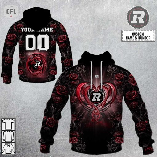 Personalized CFL Ottawa Redblacks Rose Dragon V2 Hoodie | SuperGift99