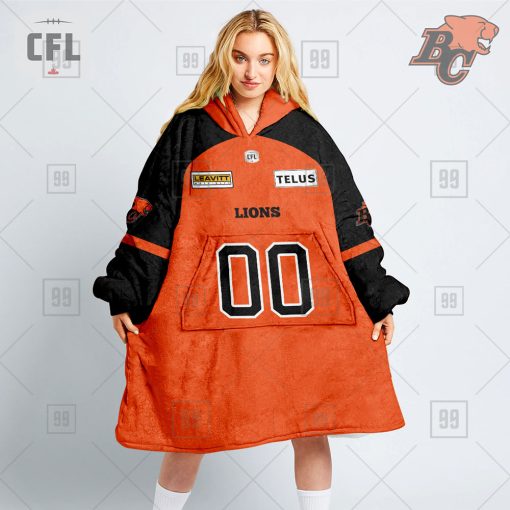 Personalized CFL BC LIONS JERSEY 2022 Oodie, Flanket, Blanket Hoodie, Snuggie | SuperGift99