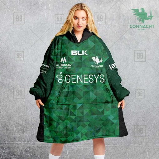 Personalized Ireland Connacht Rugby Oodie, Flanket, Blanket Hoodie, Snuggie Jesey Style – V2 | CoolGift99