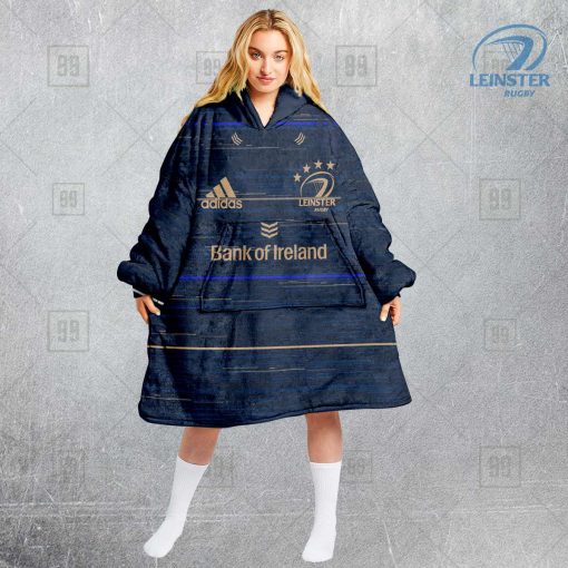 Personalized Ireland Leinster Rugby Oodie, Flanket, Blanket Hoodie, Snuggie Jesey Style – V2 | CoolGift99