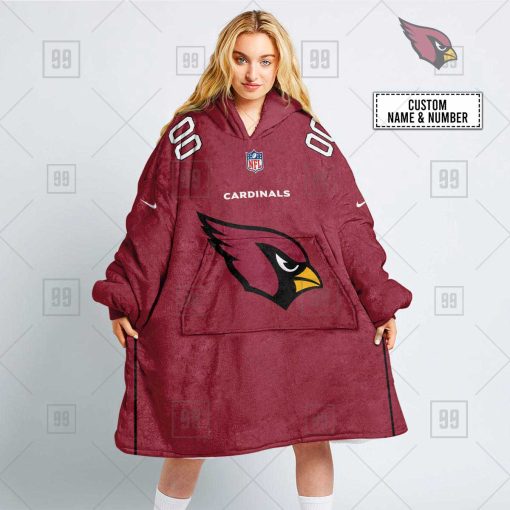 Personalized NFL Arizona Cardinals Oodie, Flanket, Blanket Hoodie, Snuggie | SuperGift99