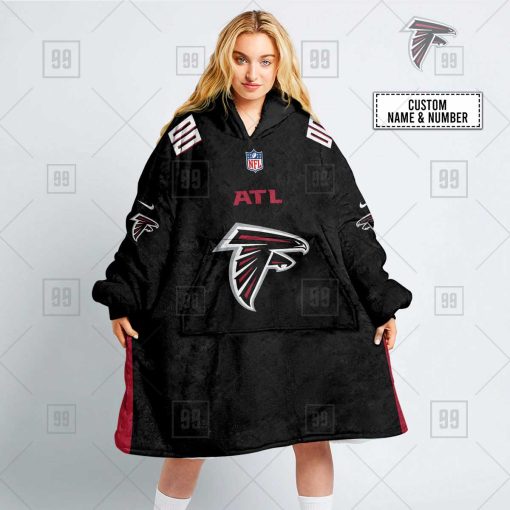 Personalized NFL Atlanta Falcons Oodie, Flanket, Blanket Hoodie, Snuggie | SuperGift99