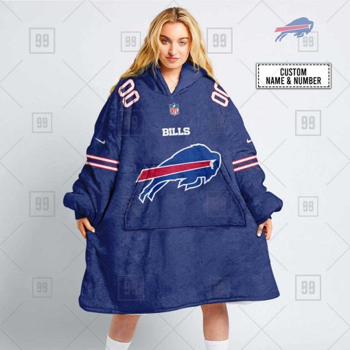 Personalized NFL Buffalo Bills Oodie, Flanket, Blanket Hoodie, Snuggie | SuperGift99