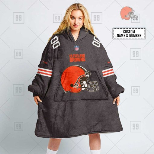 Personalized NFL Cleveland Browns Oodie, Flanket, Blanket Hoodie, Snuggie | SuperGift99