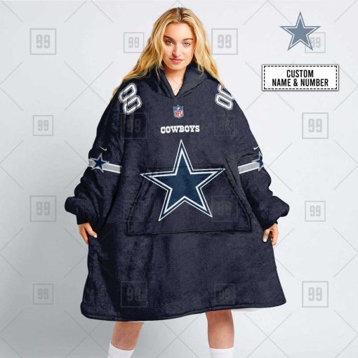 Personalized NFL Dallas Cowboys Oodie, Flanket, Blanket Hoodie, Snuggie | SuperGift99