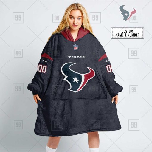 Personalized NFL Houston Texans Oodie, Flanket, Blanket Hoodie, Snuggie | SuperGift99