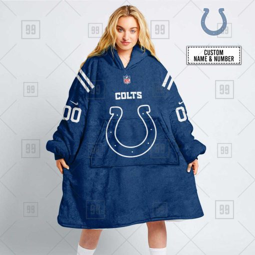Personalized NFL Indianapolis Colts Oodie, Flanket, Blanket Hoodie, Snuggie | SuperGift99