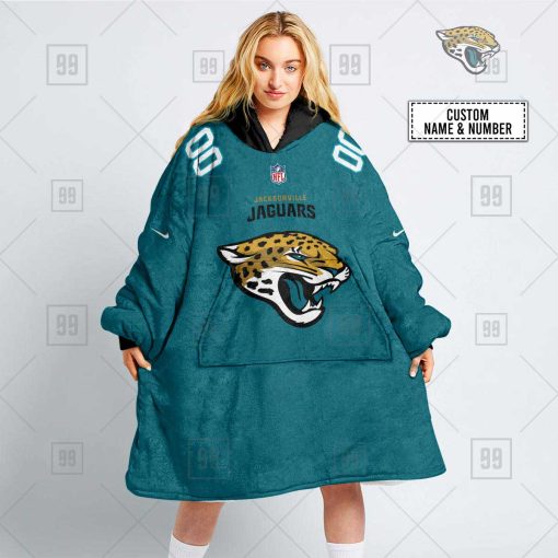 Personalized NFL Jacksonville Jaguars Oodie, Flanket, Blanket Hoodie, Snuggie | SuperGift99