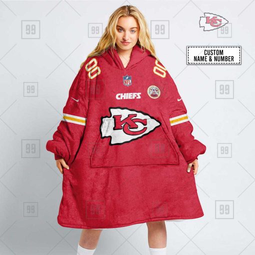 Personalized NFL Kansas City Chiefs Oodie, Flanket, Blanket Hoodie, Snuggie | SuperGift99