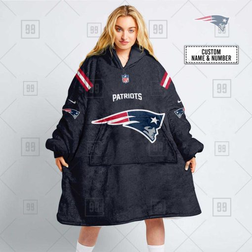 Personalized NFL New England Patriots Oodie, Flanket, Blanket Hoodie, Snuggie | SuperGift99