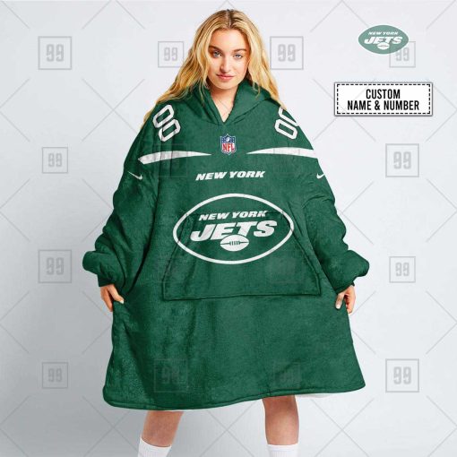 Personalized NFL New York Jets Oodie, Flanket, Blanket Hoodie, Snuggie | SuperGift99
