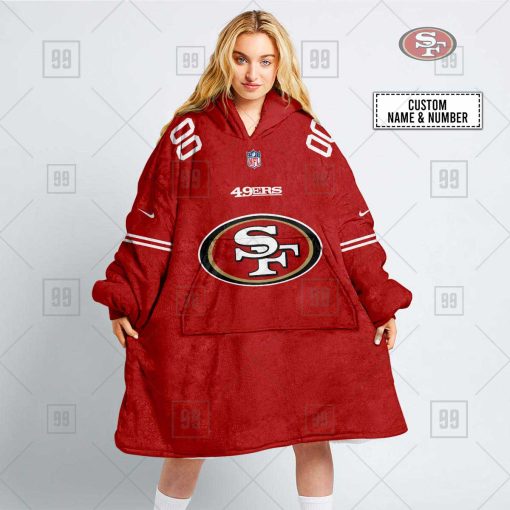Personalized NFL San Francisco 49ers Oodie, Flanket, Blanket Hoodie, Snuggie | SuperGift99