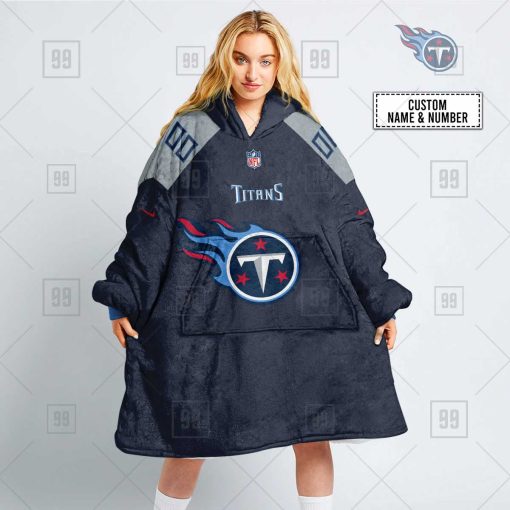 Personalized NFL Tennessee Titans Oodie, Flanket, Blanket Hoodie, Snuggie | SuperGift99