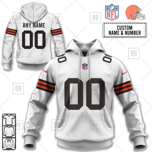 Personalized NFL Cleveland Browns Road Jersey Hoodie | SuperGift99