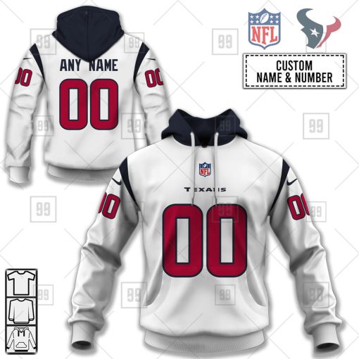 Personalized NFL Houston Texans Road Jersey Hoodie | SuperGift99
