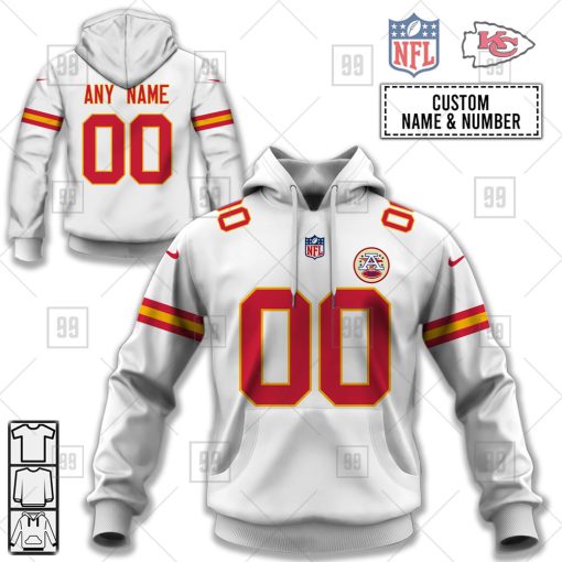 Personalized NFL Kansas City Chiefs Road Jersey Hoodie | SuperGift99