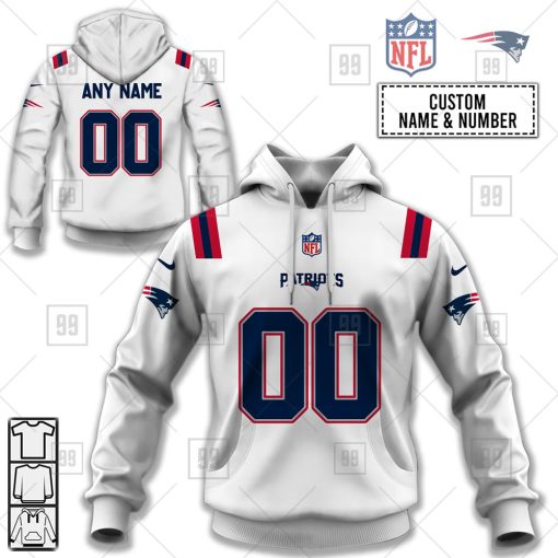 Personalized NFL New England Patriots Road Jersey Hoodie | SuperGift99