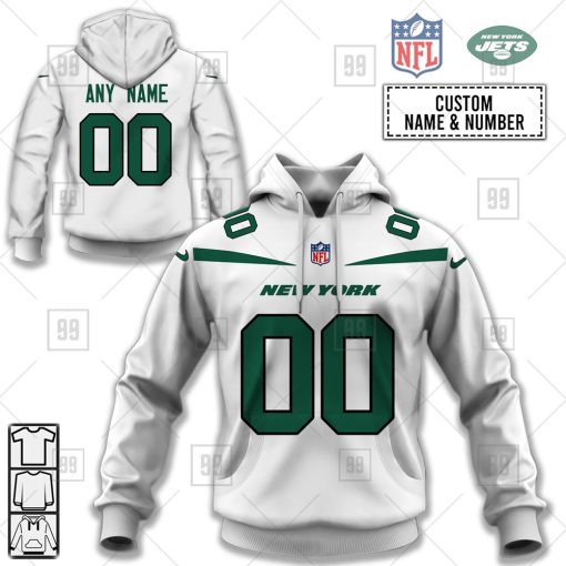 Personalized NFL New York Jets Road Jersey Hoodie | SuperGift99