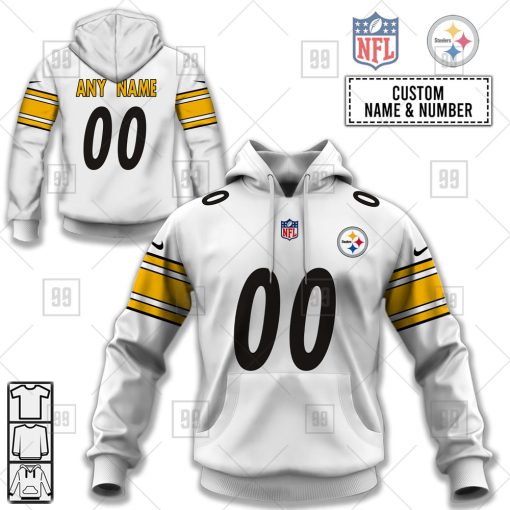 Personalized NFL Pittsburgh Steelers Road Jersey Hoodie | SuperGift99