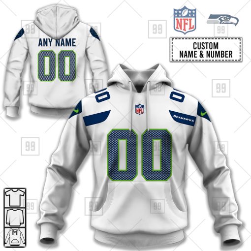 Personalized NFL Seattle Seahawks Road Jersey Hoodie | SuperGift99