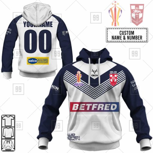 Personalized Rugby League World Cup 2022 – England Rugby League Jersey Hoodie | CoolGift99
