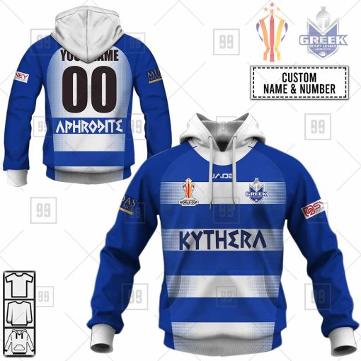 Personalized Rugby League World Cup 2022 – GREECE Rugby League Jersey Hoodie | CoolGift99