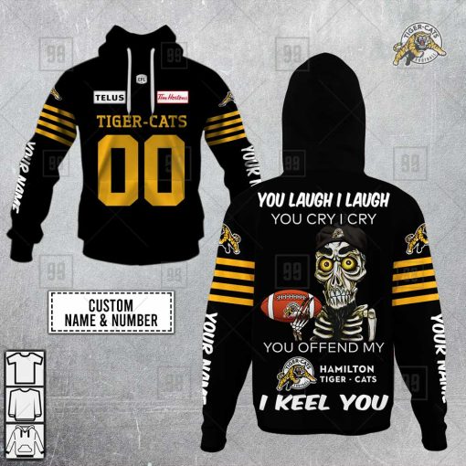 Personalized CFL Hamilton Tiger Cats Achmed You Laugh I Laugh Hoodie | SuperGift99