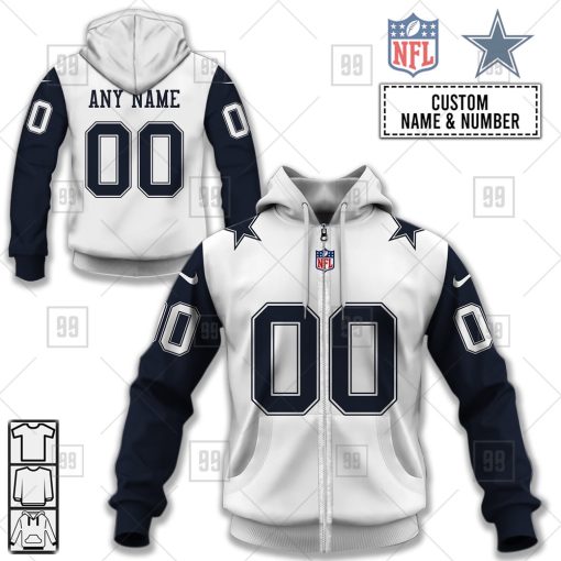 Personalized NFL Dallas Cowboys Alternate Jersey Hoodie | SuperGift99
