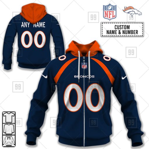 Personalized NFL Denver Broncos Alternate Jersey Hoodie | SuperGift99