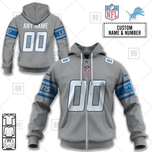 Personalized NFL Detroit Lions Alternate Jersey Hoodie | SuperGift99