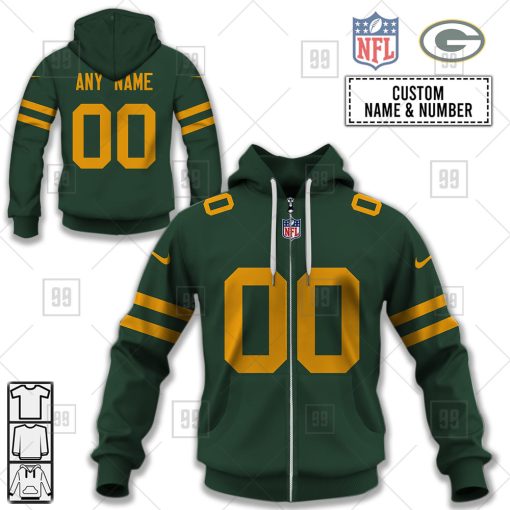 Personalized NFL Green Bay Packers Alternate Jersey Hoodie | SuperGift99